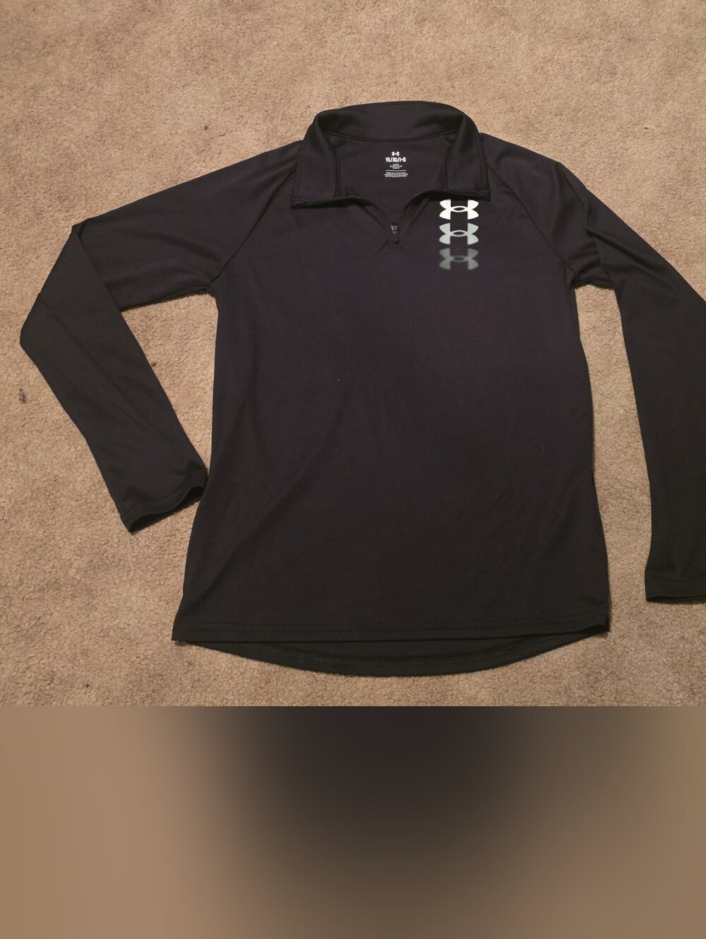 Under Armour Black Long-Sleeve Polo with Logo Detail
